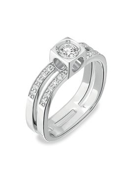 Dinh Van Women's Le Cube Diamant Large 18K White Gold & Diamond Ring