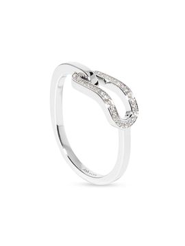 Dinh Van Women's Maillon 18K White Gold & 0.12 TCW Diamond Ring