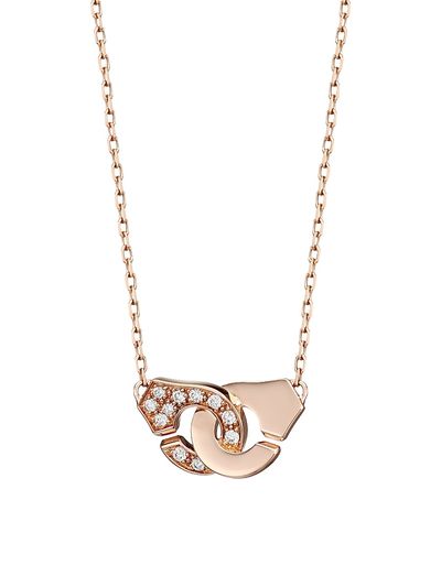 Dinh Van Women's Menottes R8 18K Yellow Gold & Diamond Handcuff Pendant Necklace