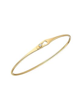 Dinh Van Women's Serrure Jonc 18K Yellow Gold & Diamond Bangle