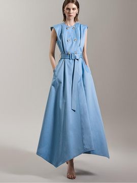 DINT Belted Set Regular Fit Viscose Cotton Dress (MBDDR010)