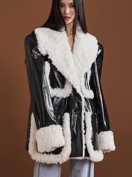 DINT Fur Oversized Regular Fit Jacket (MBD23O2JK016)