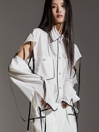 DINT Strap Slit Relaxed Fit Shirt (MBDS003)