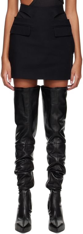 Dion Lee Dion Lee Black Y Front Buckle Miniskirt