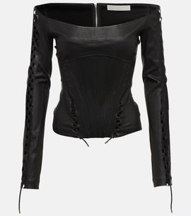 Dion Lee Dion Lee Hinge-seam leather bustier top