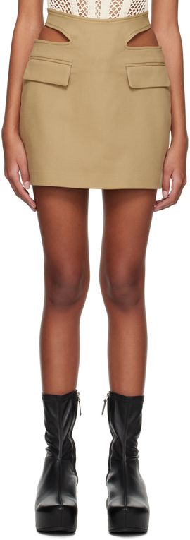 Dion Lee Dion Lee Khaki Y Front Buckle Miniskirt