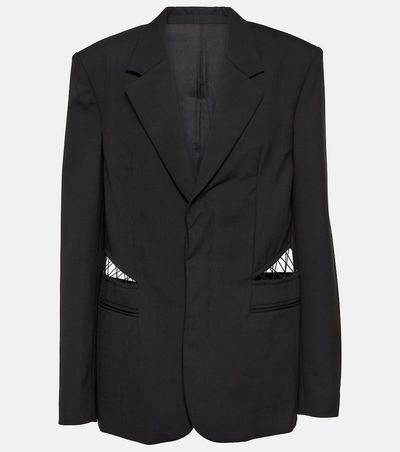 Dion Lee Dion Lee Lace-trimmed cutout wool blazer