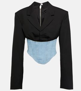 Dion Lee Dion Lee Wool and denim bustier blazer