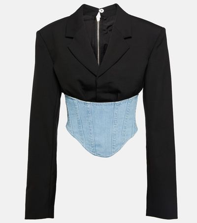 Dion Lee Dion Lee Wool and denim bustier blazer