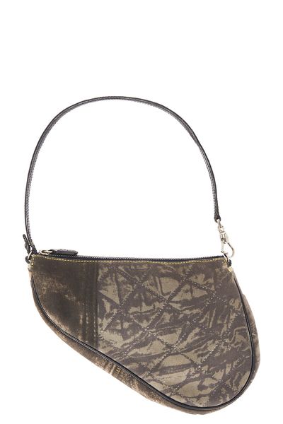 dior Dior Vintage Denim Saddle Bag