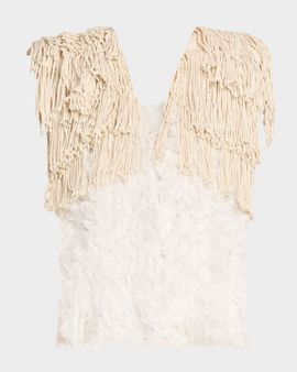 Diotima Bambola Fringe Tulle Sleeveless Top