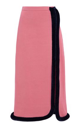 Diotima Diotima Castries VelvetTrimmed Knit Maxi Skirt Pink 3
