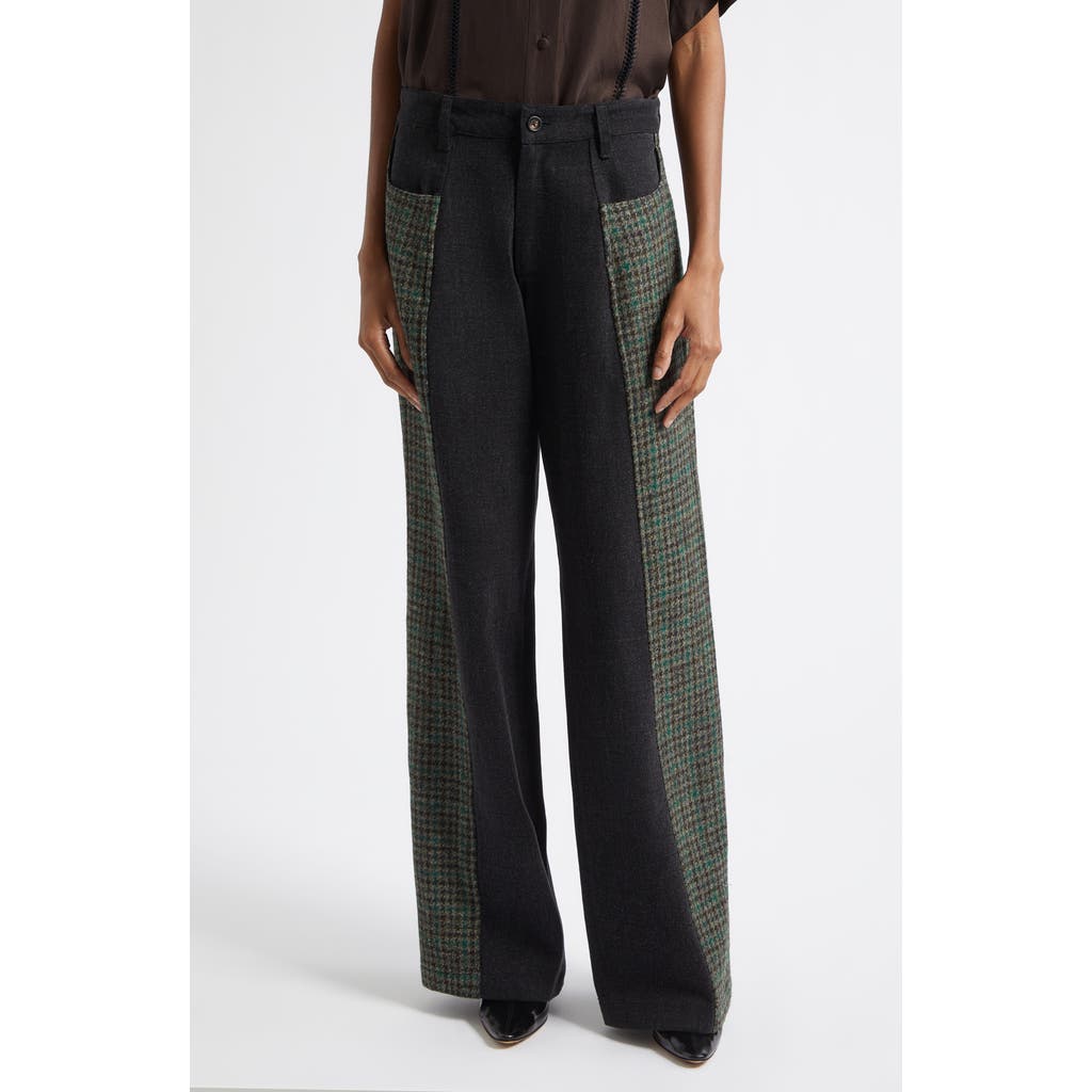 Diotima Diotima Cesaire Wool Houndstooth & Cotton Twill Pants