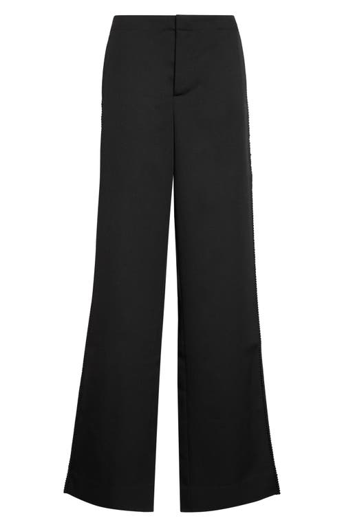 Diotima Diotima Trine Side Embroidered Wool Wide Leg Pants