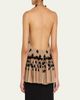Diotima Embellished Plunging Halter Peplum Top - 3