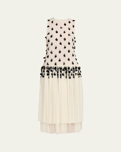 Diotima Embellished Sleeveless Tiered Midi Dress