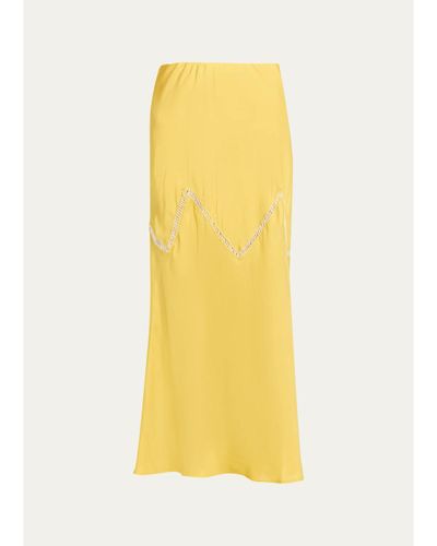 Diotima Orisha Lattice-Inset Silk Maxi Skirt