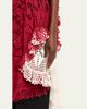 Diotima Spade Crochet Knit Ruffle Halter Backless Mini Dress - 3