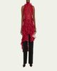 Diotima Spade Crochet Knit Ruffle Halter Backless Mini Dress - 4