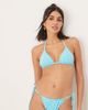 Dippin' Daisy's Dippin Daisys Exclusive mix and match gingham triangle bikini top in blue - 1