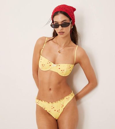 Dippin' Daisy's Dippin Daisy's Exclusive mix and match rosewater high leg bikini bottom in yellow