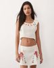 Dippin' Daisy's Dippin Daisys Printemps beach crop top in ditsy floral-White - 1