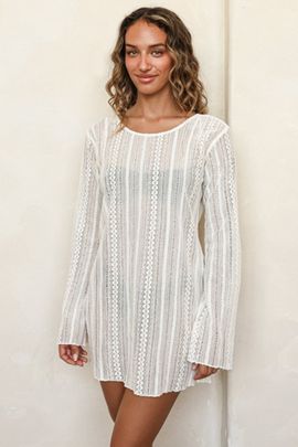 Dippin Daisys Dippin Daisys Veranda Beach Coverup Dress in Cream, Women's at Urban Outfitters