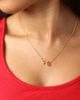 Disney Disney Beauty and the Beast Red Enamel Rose Necklace for Women 17" - 2