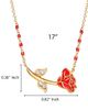Disney Disney Beauty and the Beast Red Enamel Rose Necklace for Women 17" - 5