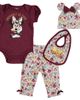 Disney Disney Bodysuit Pants Bib & Hat Layette Set - 1