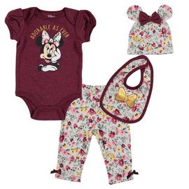 Disney Disney Bodysuit Pants Bib & Hat Layette Set