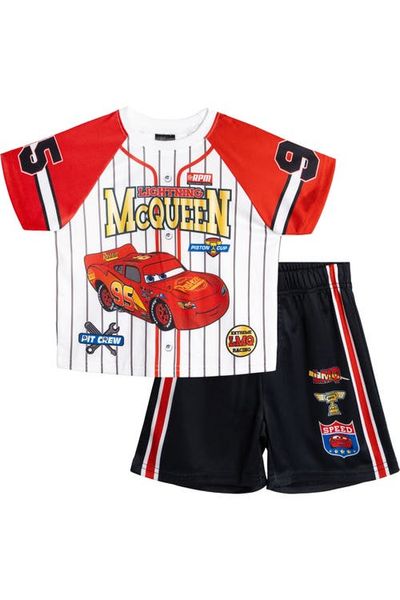Disney Disney Cars Lightning McQueen 2-Piece Baseball Jersey and Shorts Set