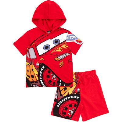 Disney Disney Cars Lightning McQueen 2-Piece Hooded T-Shirt and Shorts Set