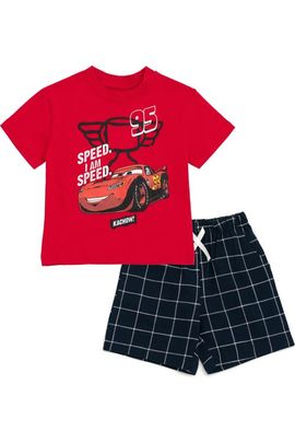 Disney Disney Cars Lightning McQueen T-Shirt and Plaid Shorts Set