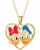 Disney Disney Donald and Daisy Duck Heart Necklace 18" Official License, Sterling Silver - 1