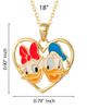 Disney Disney Donald and Daisy Duck Heart Necklace 18" Official License, Sterling Silver - 5
