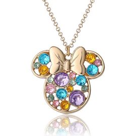 Disney Disney Fashion Multi-Color Stone Minnie Mouse Necklace