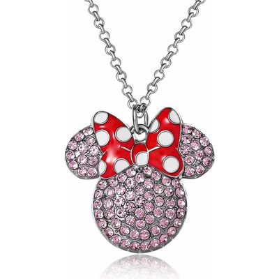 Disney Disney Fashion Red Polka Dot Bow Crystals Pave Necklace