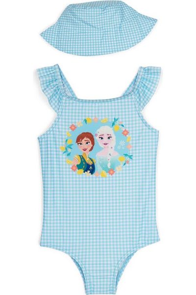 Disney Disney Frozen One Piece Swimsuit and Bucket Hat Set