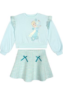 Disney Disney Frozen Queen Elsa Fleece Sweatshirt And Plaid Pleated Skirt Set (toddler, Little Kid & Big Kid)