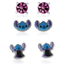 Disney Disney Lilo and Stitch Fashion Earring Set, 3 Pairs, Stud Earrings - Officially Licensed