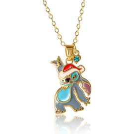 Disney Disney Lilo and Stitch Yellow Gold Flash Plated Pendant Necklace