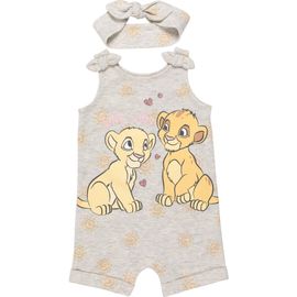 Disney Disney Lion King Simba Baby Girls' 2-Piece Sleeveless Romper and Headband Set