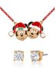 Disney Disney Mickey and Minnie Mouse Santa Necklace and Stud Earrings Set - 1