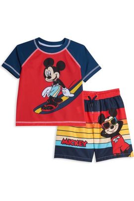 Disney Disney Mickey Mouse 2-piece Rash Guard And Swim Trunks Set (baby)
