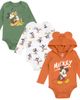 Disney Disney Mickey Mouse 3-Pack Long Sleeve Bodysuits - 1