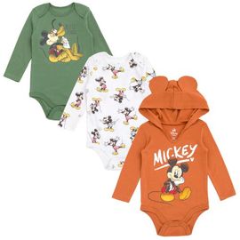 Disney Disney Mickey Mouse 3-Pack Long Sleeve Bodysuits