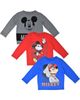 Disney Disney Mickey Mouse 3-Pack Long Sleeve Graphic T-Shirts - 1