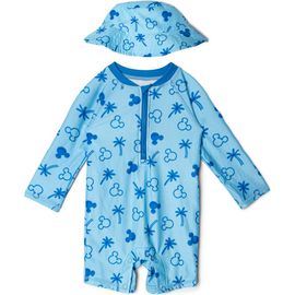 Disney Disney Mickey Mouse Baby Boys' Swimwear One Piece Sunsuit and Hat Set