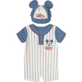 Disney Disney Mickey Mouse Baseball 2-Piece Romper and Hat Set